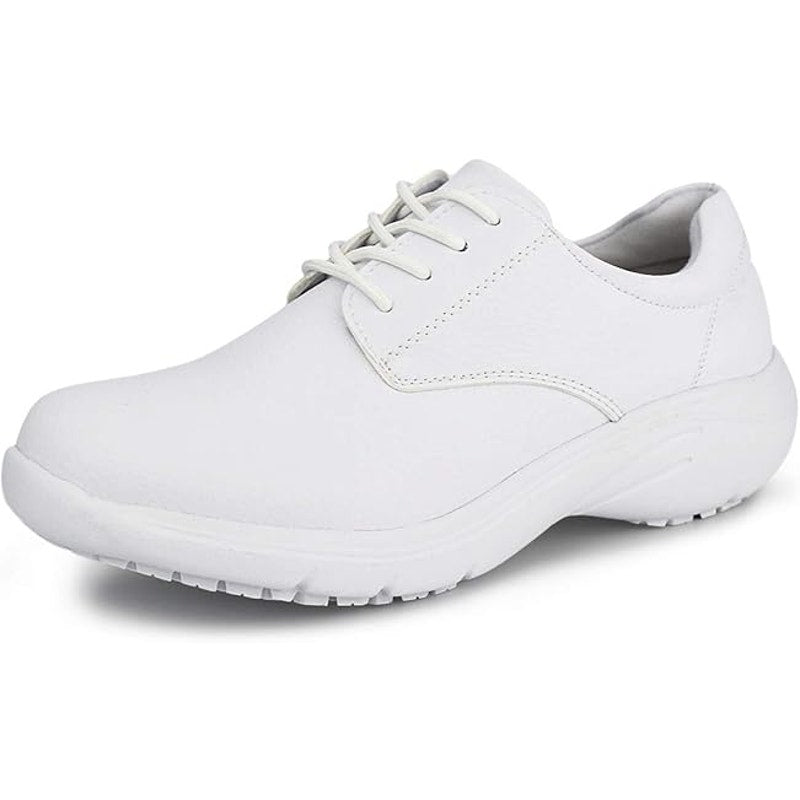 Hawkwell Womens Size 9 White Faux Leather Lace Up Lightweight Nursing Shoes
