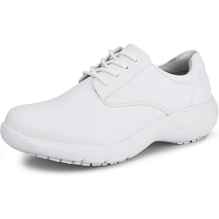 Hawkwell Womens Size 9 White Faux Leather Lace Up Lightweight Nursing Shoes