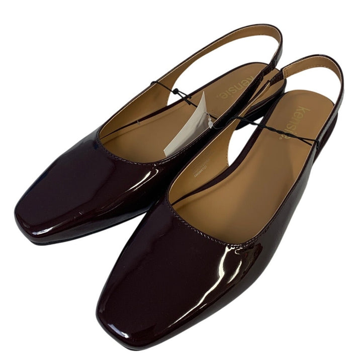 New Kensie Womens Size 9 Red Flat Slingback Closed Square Toe Slip On Shoes