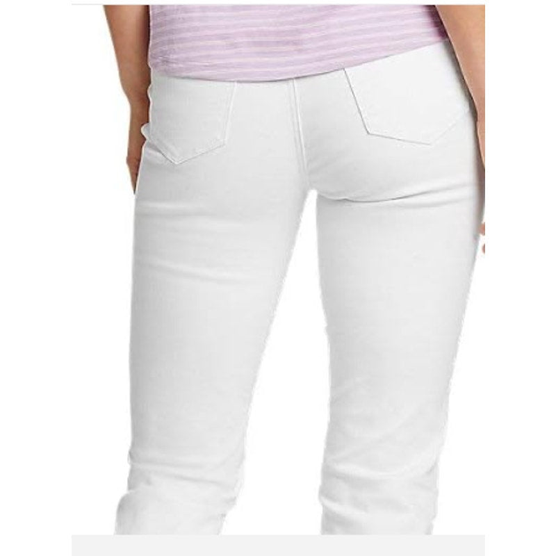 New Eddie Bauer Women Authentic Voyager White Crop High Rise Stretch Cotton Jean