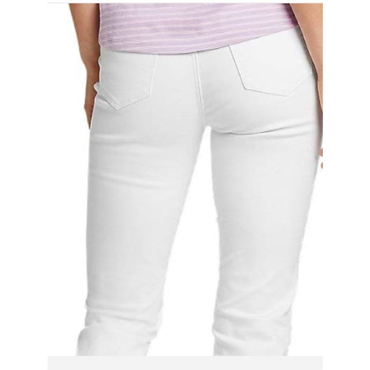 New Eddie Bauer Women Authentic Voyager White Crop High Rise Stretch Cotton Jean