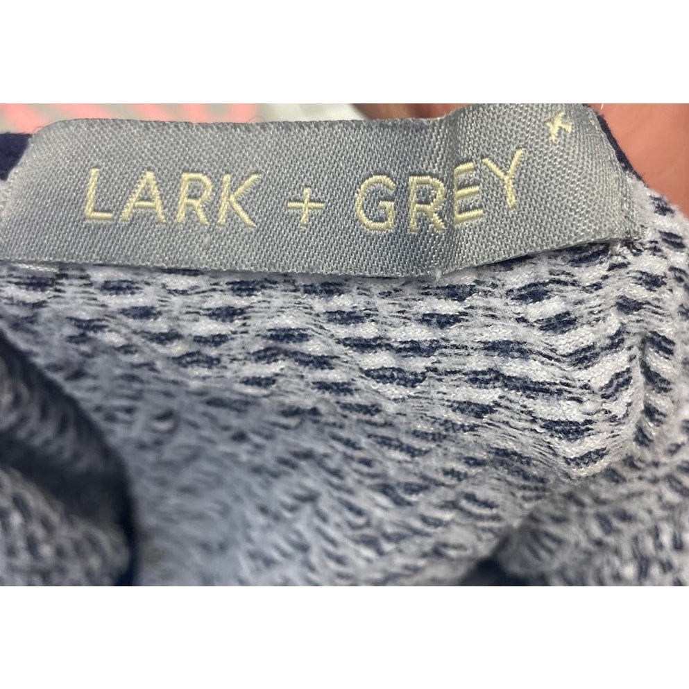 Lark &amp; Grey Womens Medium Sleeveless Navy Striped Cotton Blend Maxi Dress