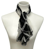 Vintage Rayon Hand Rolled Made In Japan Diamond Geometric Art Fashion Scarf