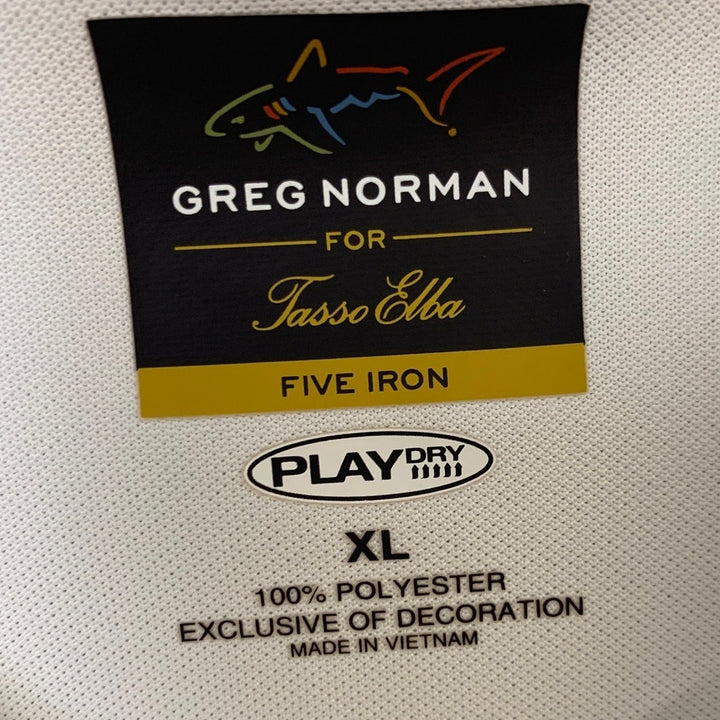 Lot of 2 Greg Norman Tasso Elba Mens XL Striped Short Sleeve Polo Shirts