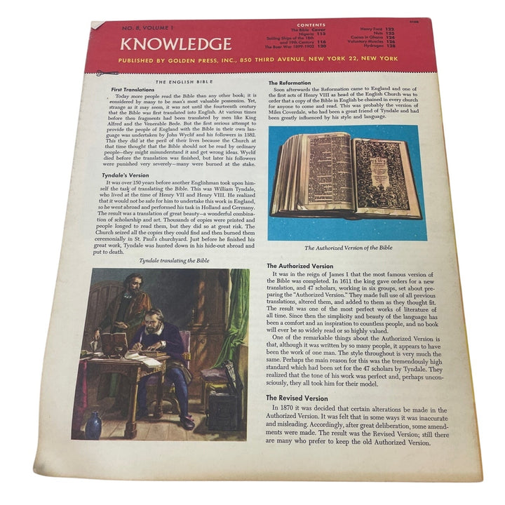 Vintage 1963 Knowledge No 8 Vol 1 The Bible Nigeria Ships Paperback Magazine