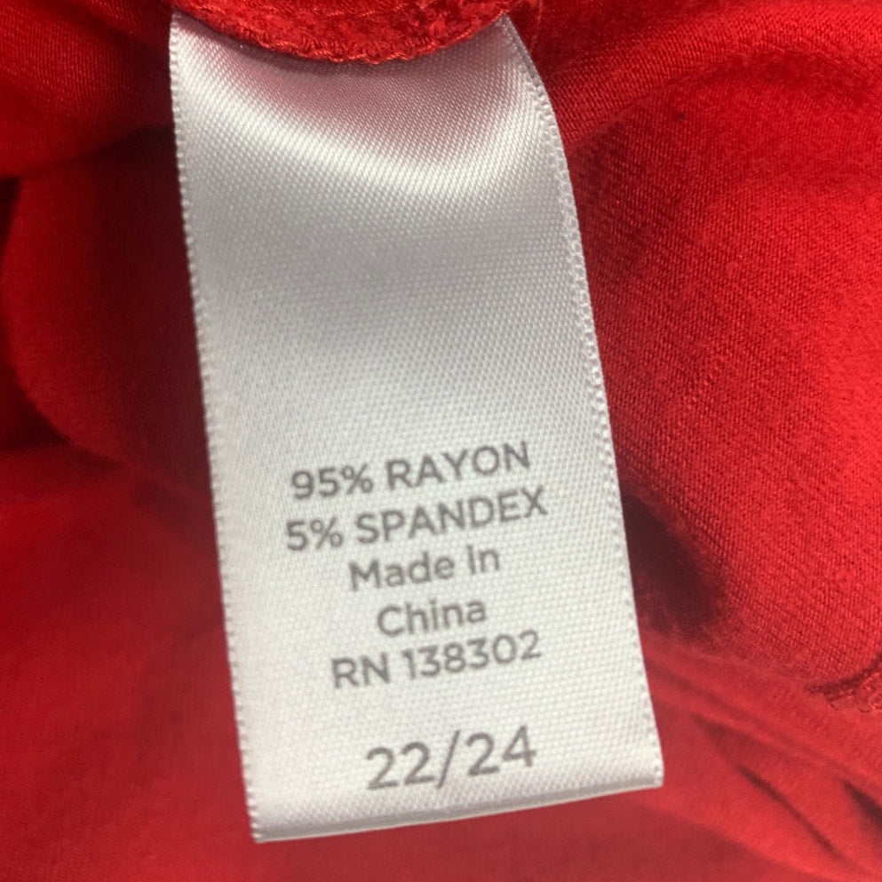 Avenue Womens Size 22/24 Rayon Blend Long Sleeve Scoop Neck Front Swoop Blouse