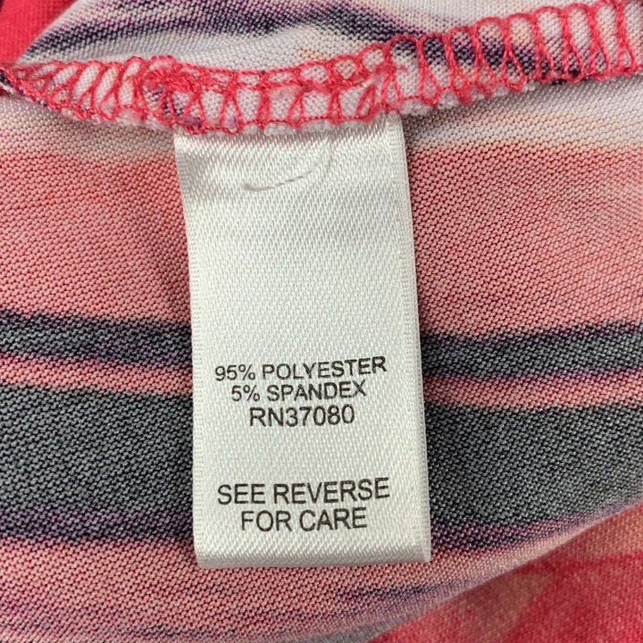 Cato Womens Size 22/24W Pink PolySpandex Sleeveless Striped Floral Maxi Dress