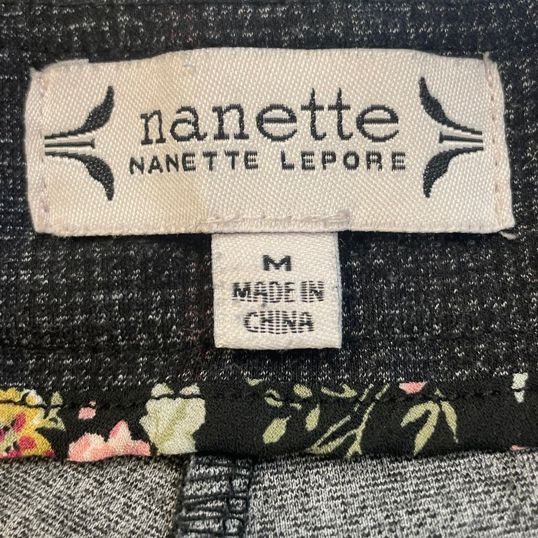 Nanette Lepore Womens Medium Black Gray Plaid Rayon Blend Pull On Pants