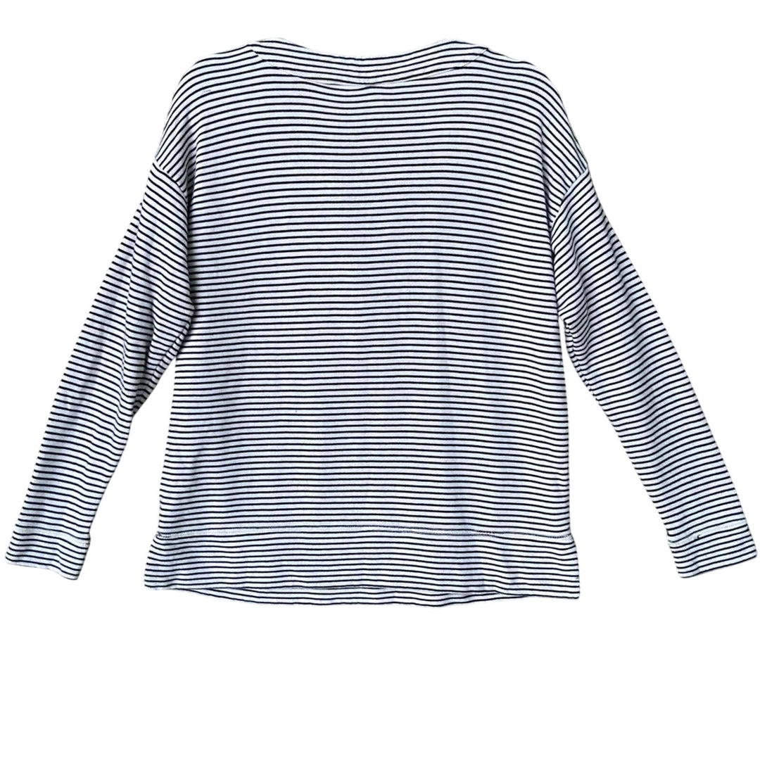 Vineyard Vines Womens Small Cotton Blend Long Sleeve Striped Laced Neck Sweater