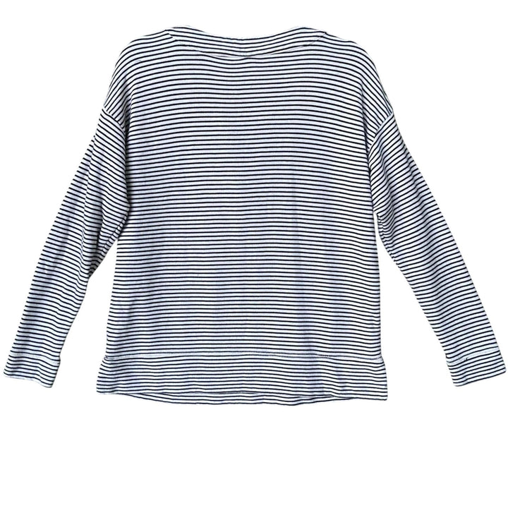Vineyard Vines Womens Small Cotton Blend Long Sleeve Striped Laced Neck Sweater
