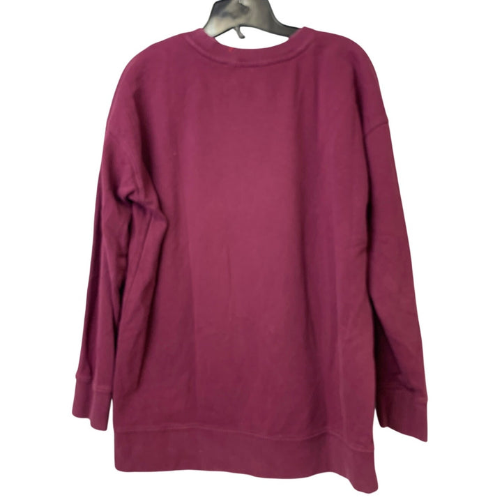 Upcycled Hand Printed Mens Medium Equality Rainbow Pride Magenta Sweatshirt