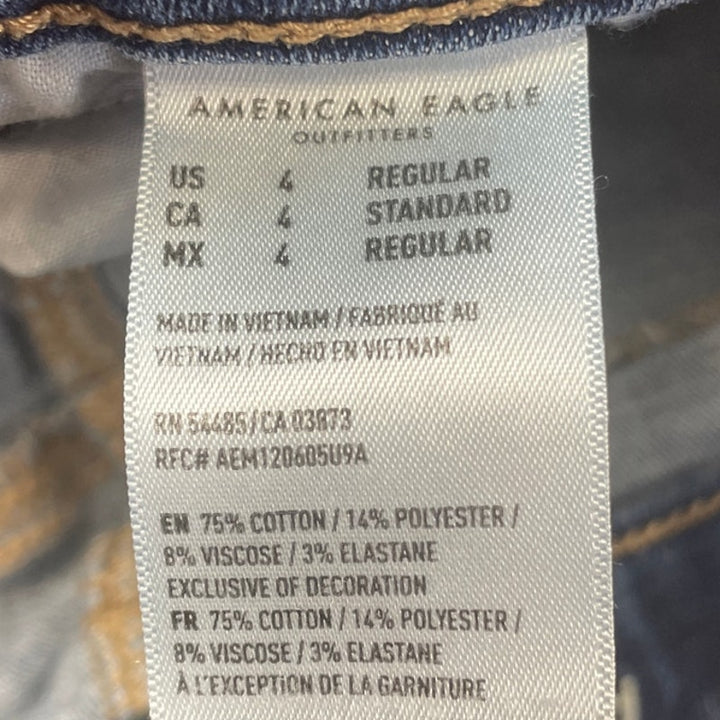 American Eagle Womens Size 4 Stretch Cotton Factory Faded High Rise Jeggings