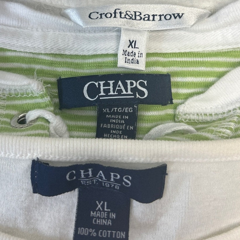 3 Chaps Croft &amp; Barrow Womens XL Short Sleeve Cotton Blend Tee Shirts Lot