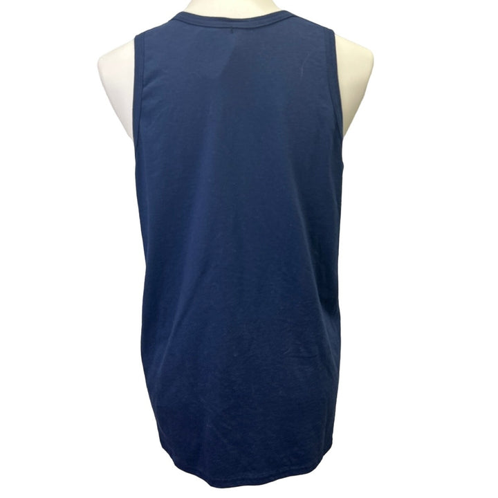 Hand Printed Upcycled Mens Medium Dragonfly PolyCotton Tank Top Sleeveless Tee