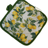 3 Fruit Lemon Orange Cherry Banana Quilted Cotton Blend Square Potholders