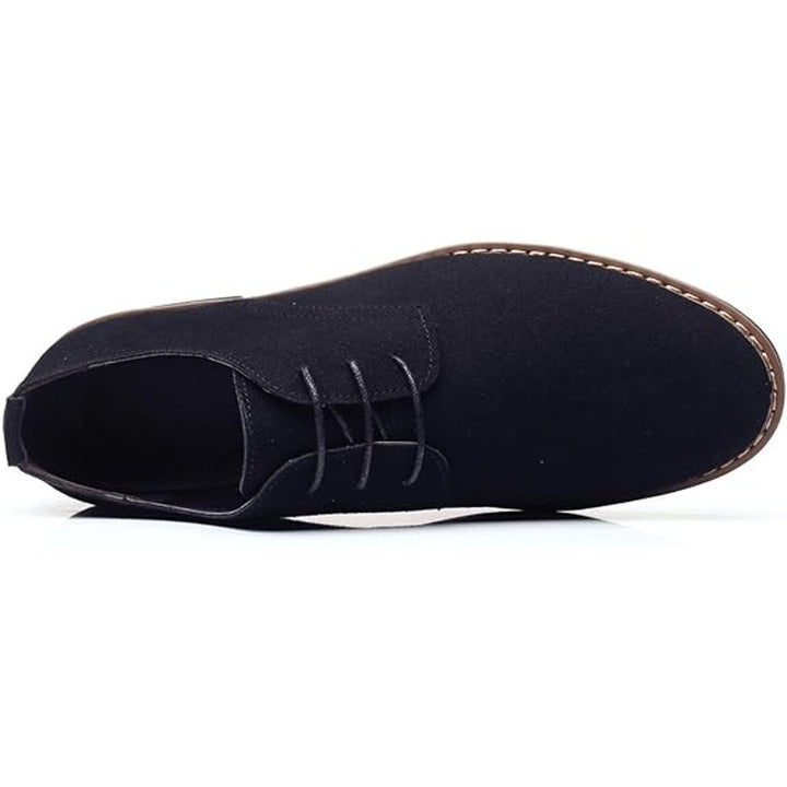 Dadawen Mens Size 10 Black Suede Low Heel Lace Up Oxford Dress Loafer Shoes