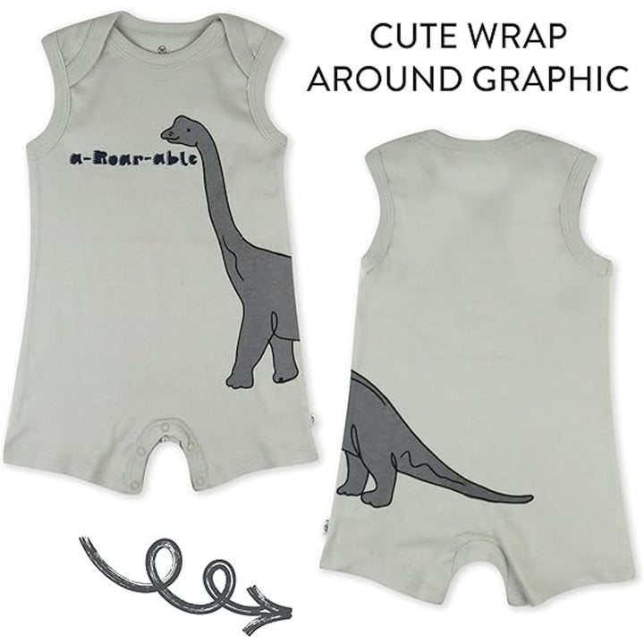 New 2-Pack HonestBaby Boys 12 Months Short Sleeve Tank Organic Cotton Rompers