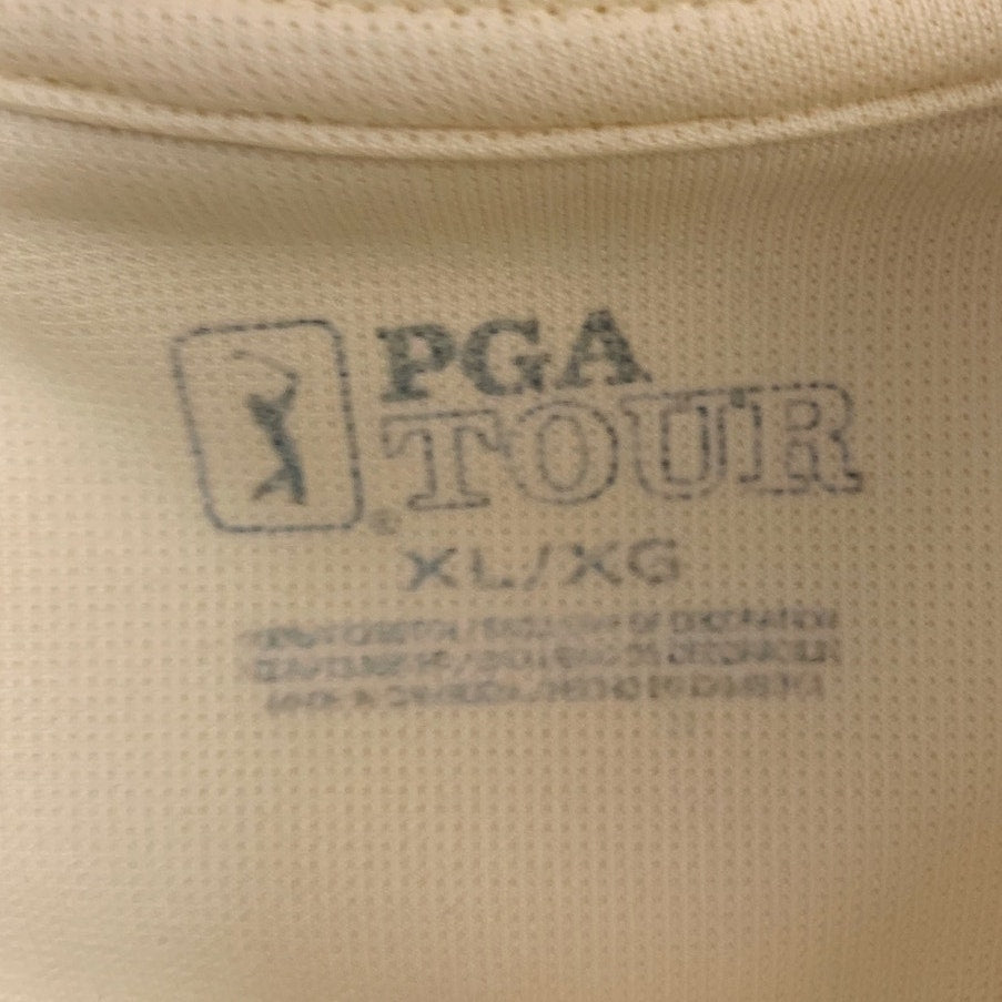 Lot of 2 PGA Tour Mens XL Blue Yellow Diamond Stripe Short Sleeve Polo Shirts