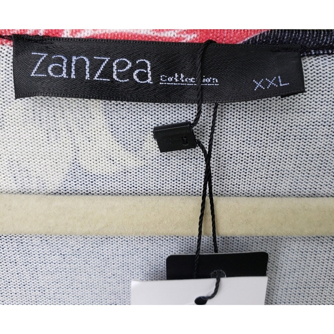 New NWT Zanzea Womens 2X Floral PolySpandex Long Sleeve V Neck Light Sweatshirt
