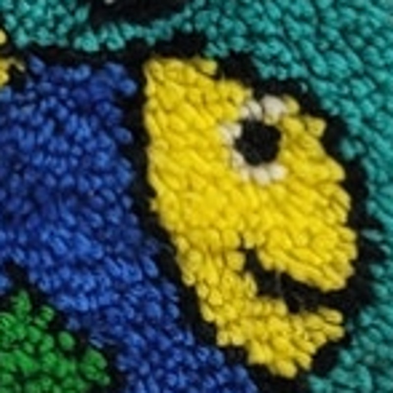 Vintage Handmade Small Tropical Fish Latch Hook Wall Art Hand Made Artwork