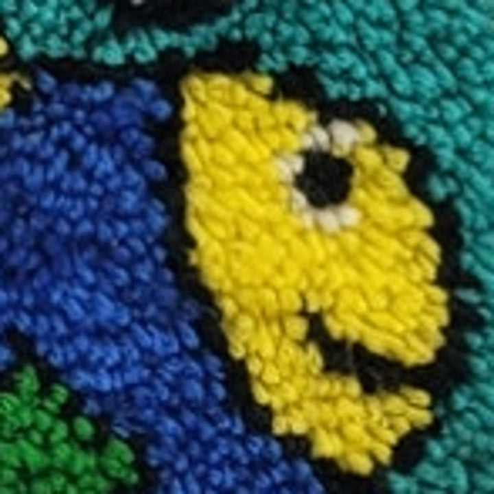 Vintage Handmade Small Tropical Fish Latch Hook Wall Art Hand Made Artwork