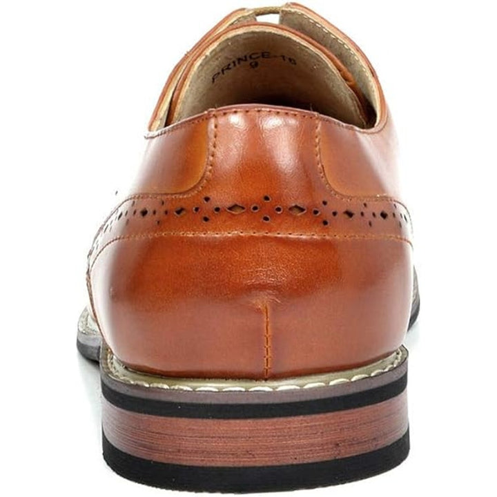 Bruno Marc Mens Size 10.5 Chestnut Brown Lace Up Soft Cap Toe Formal Dress Shoes