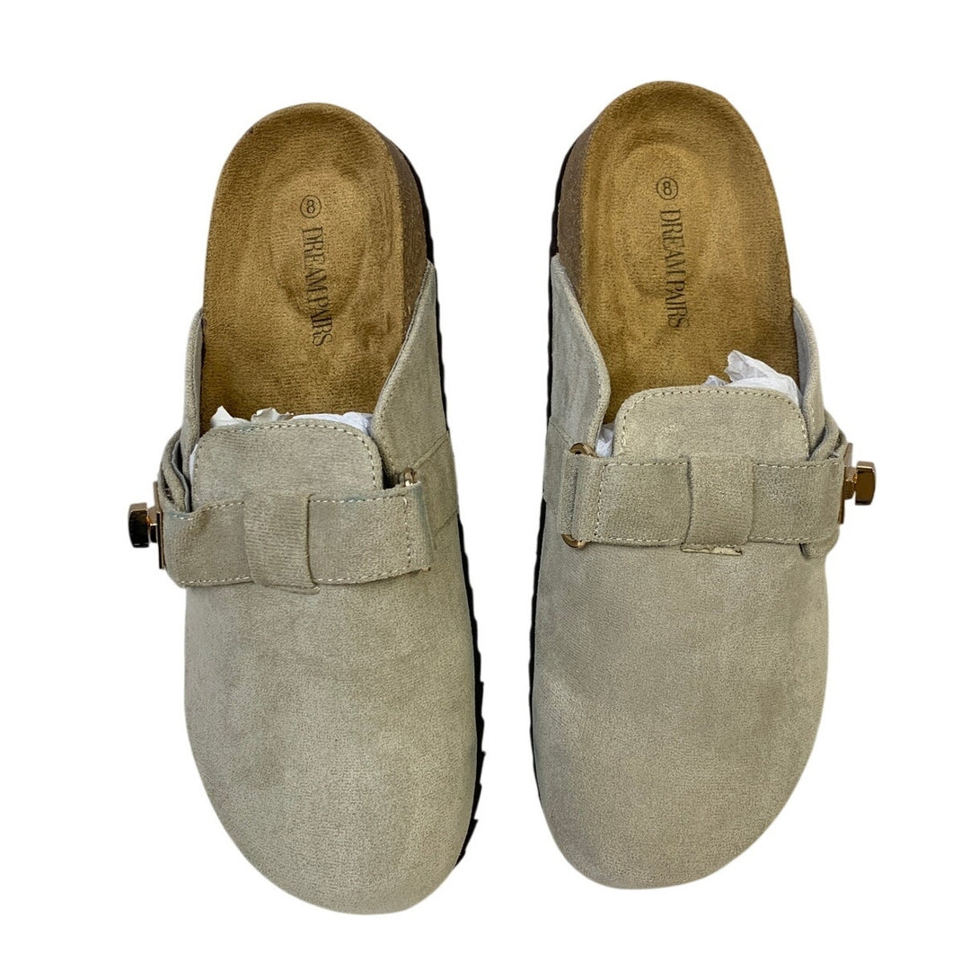 Dream Pairs Womens 8 Gray Clogs Closed Round Toe Adjustable Strap Slip On Shoes