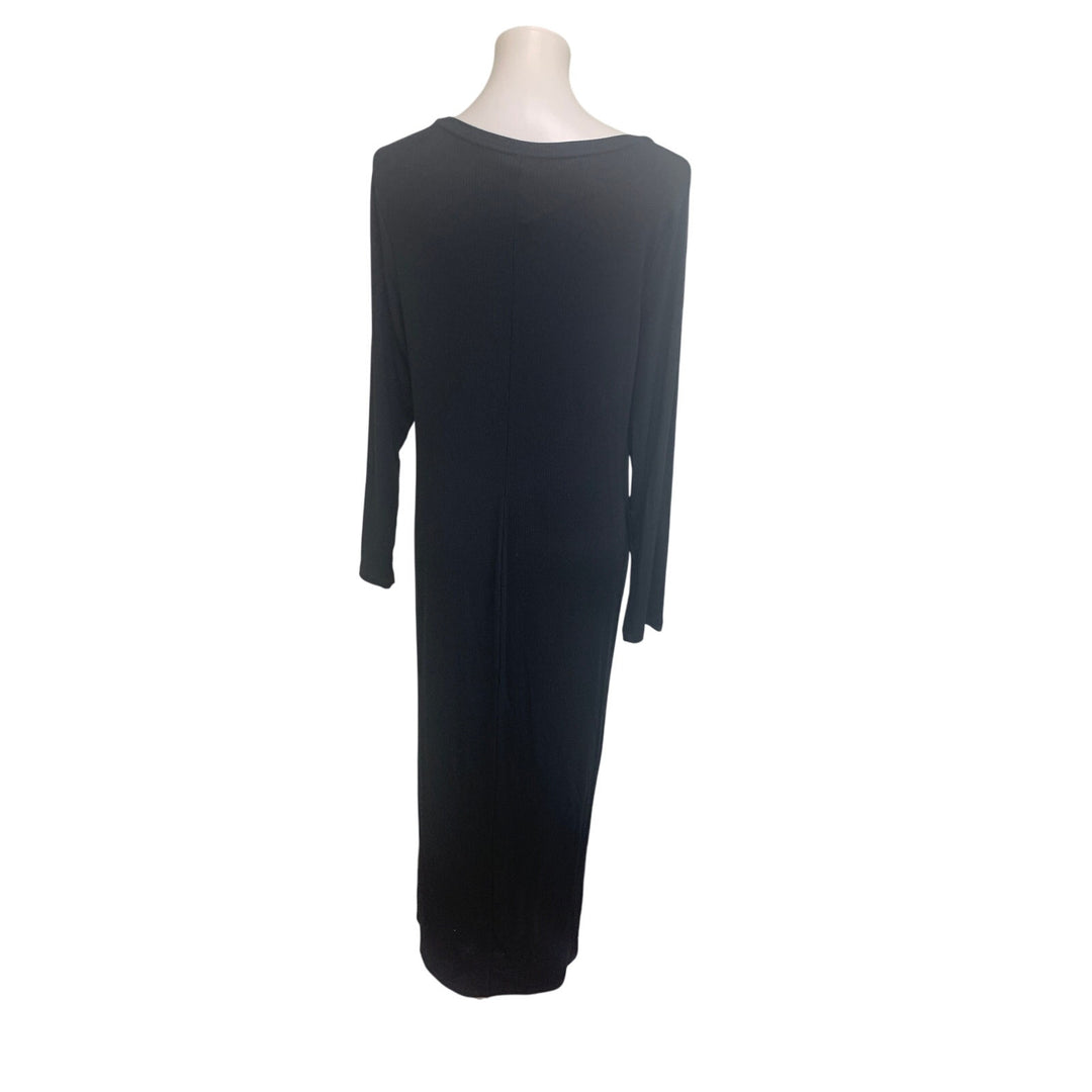 New On 34th Womens Large Stretchy Long Sleeve Scoop Neck Rayon Spandex Dress
