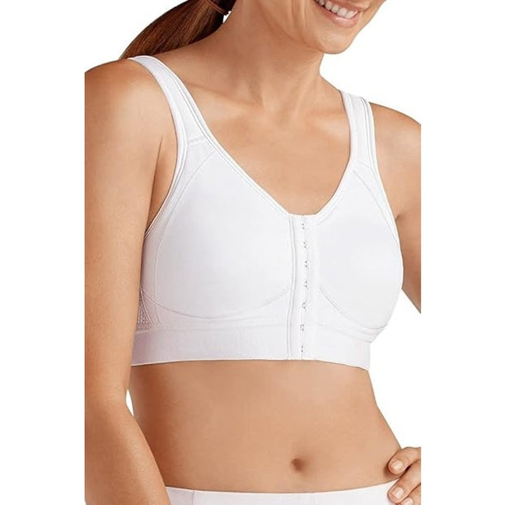 NWT New Amoena Womens 42A White Front Hook Eye Close Ester Post Surgical Bra