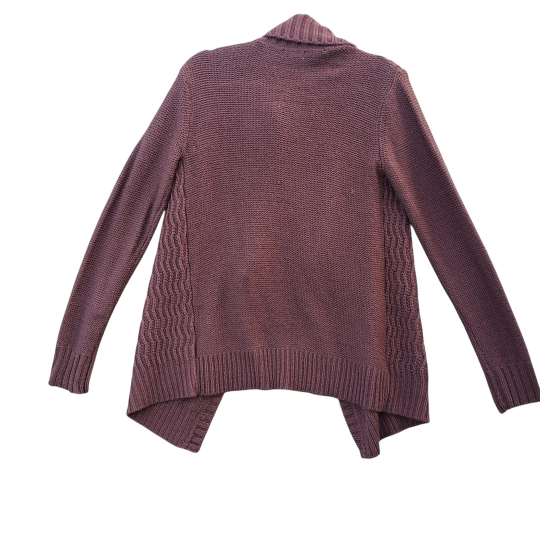 Merona Womens Medium Coffee Brown Open Front 100% Acrylic Knit Cardigan Sweater