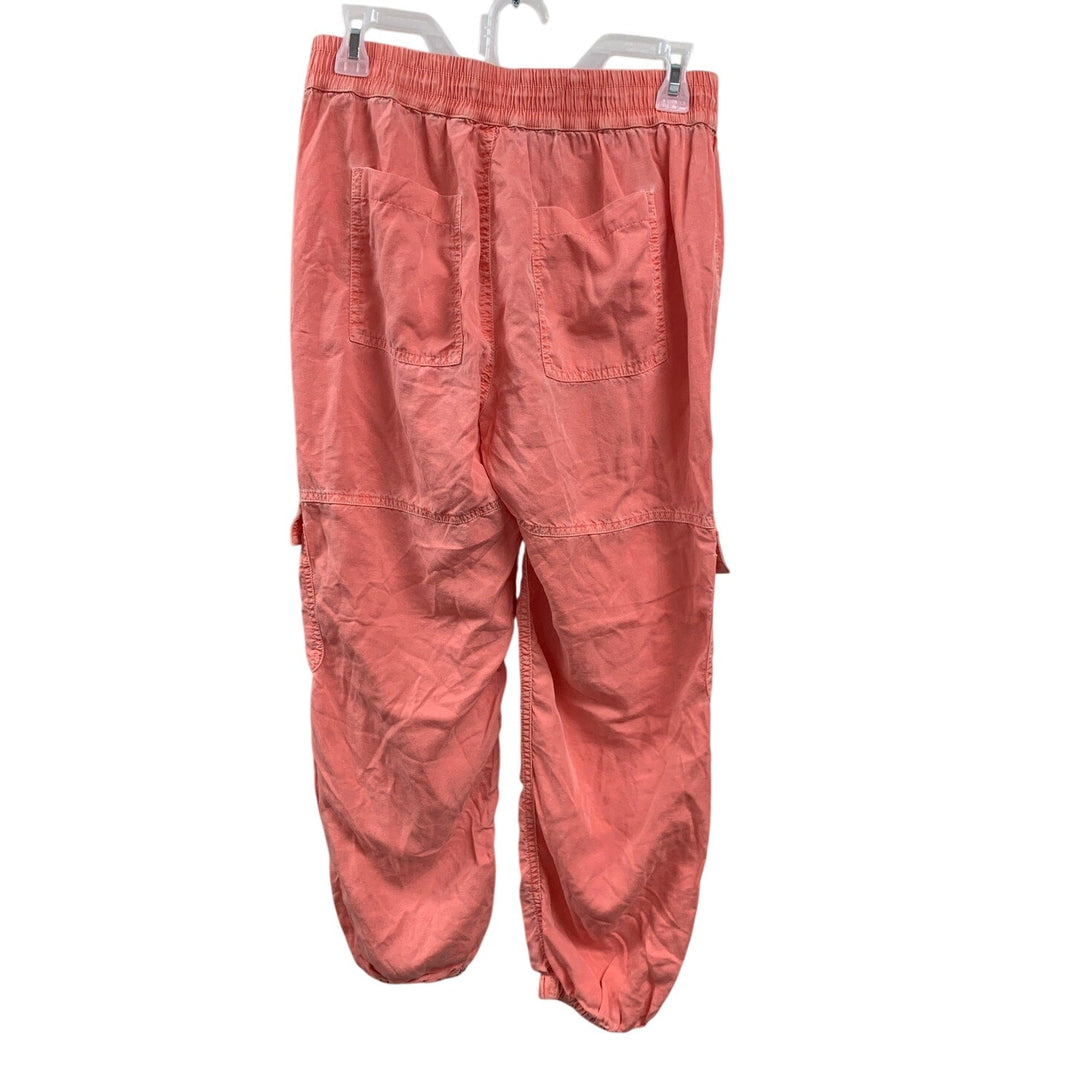 New Aerie Womens Small Orange Cotton Blend Lightweight Cargo Jogger Pants