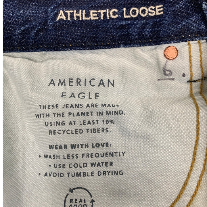 New American Eagle Womens Size 10 Cotton Blend Athletic Loose Denim Blue Jeans
