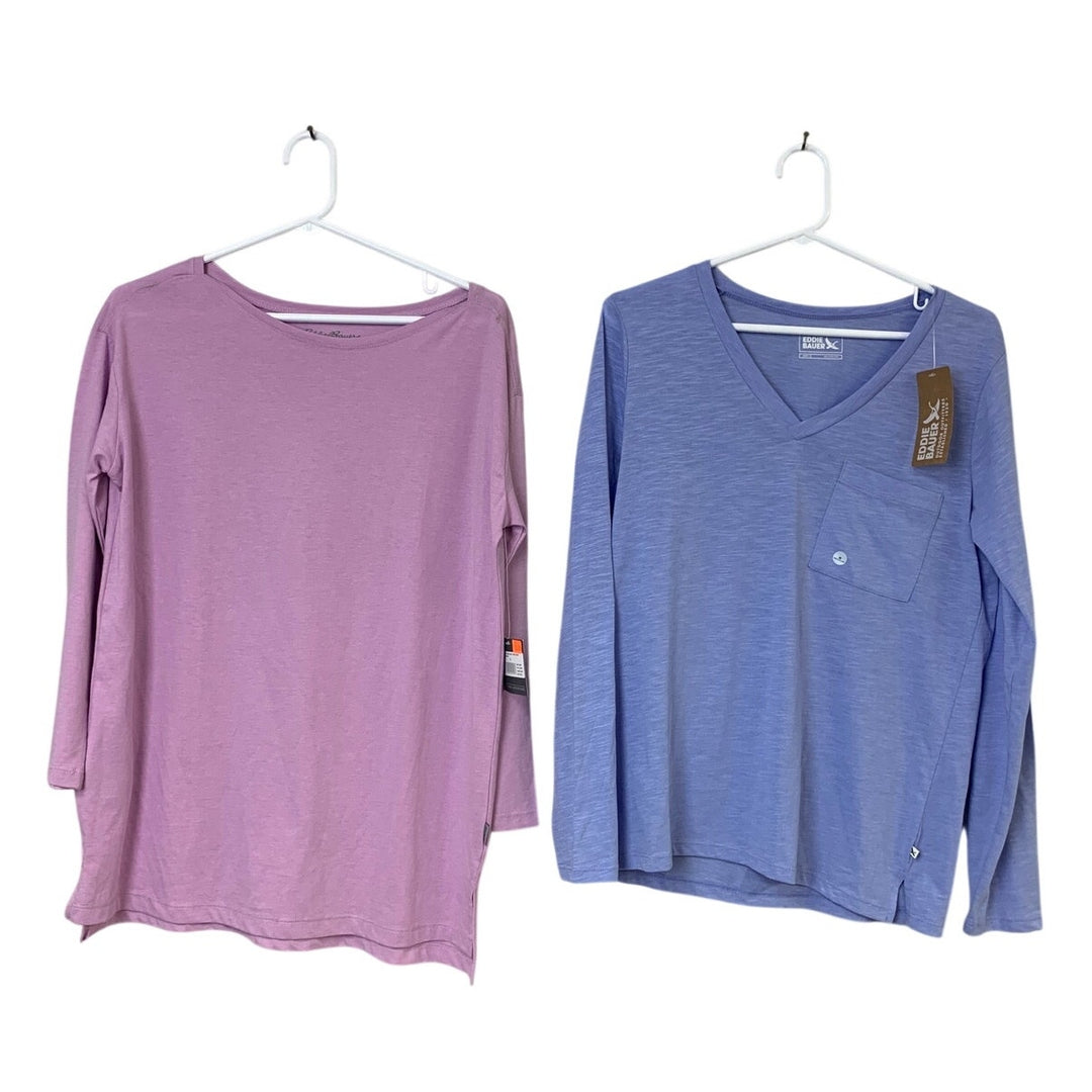 2 New Eddie Bauer Womens Small Tryout Coast And Climb Long Sleeve Tee Shirts