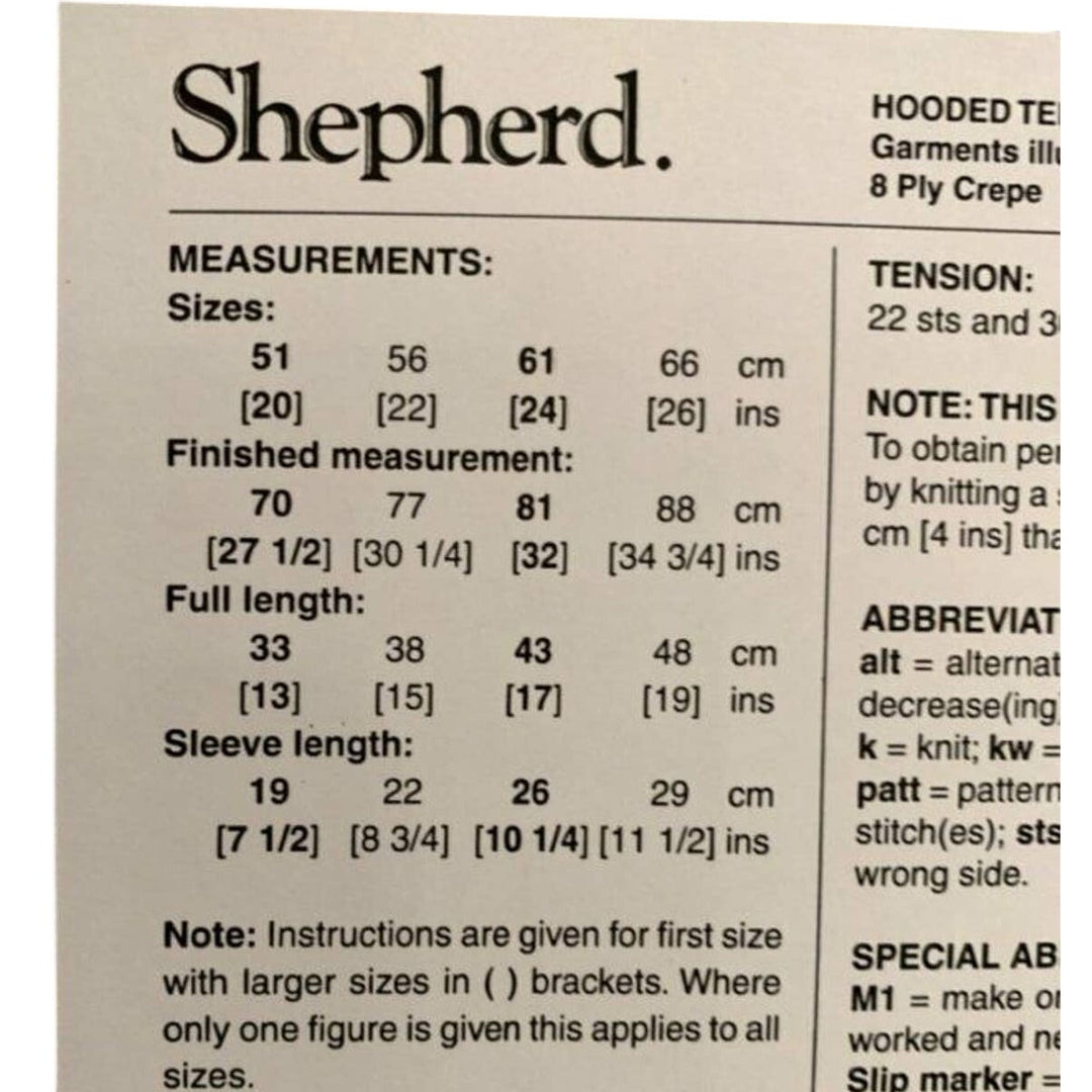 New Shepherd 2004 Hooded Teddy Jacket Drop Shoulder Sweater Knitting Pattern