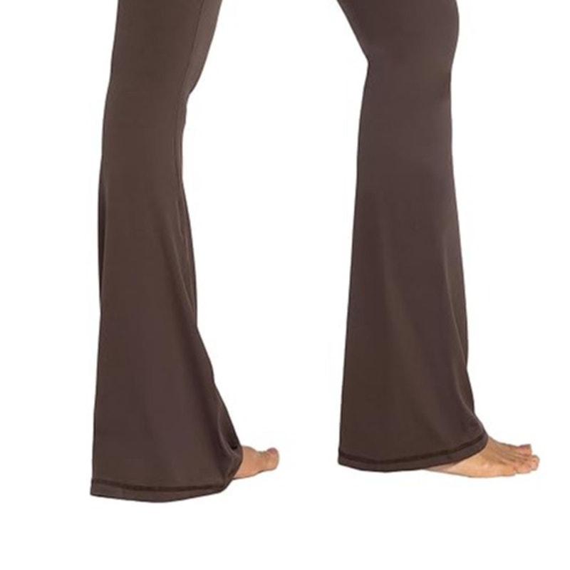 New Sunzel Womens Large Brown High Waisted Tummy Control Wide Leg Flare Leggings