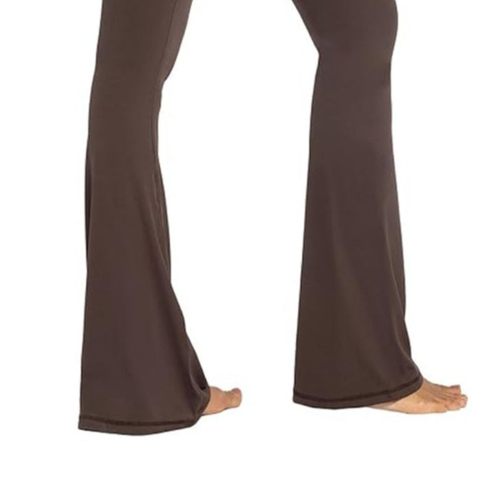 New Sunzel Womens Large Brown High Waisted Tummy Control Wide Leg Flare Leggings