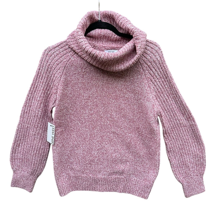 NWT New Nine West Womens Small Mauve Marled Cowl Neck Long Sleeve Knit Sweater