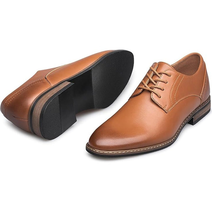 Silent Care Mens Size 9 Chestnut Brown Lace Up Classic Oxford Formal Shoes
