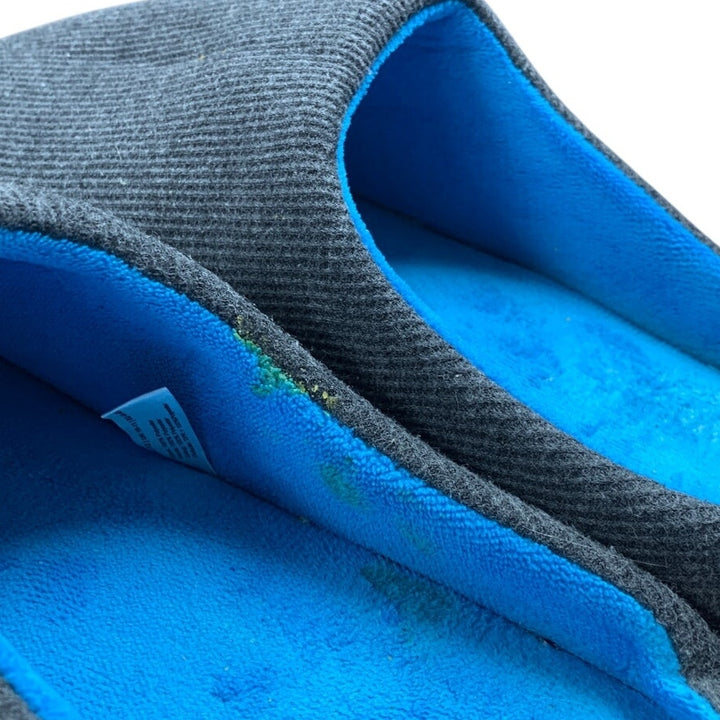VeraCosy Men Size 11/12 Blue Gray Memory Foam House Slipper Indoor Outdoor Shoes