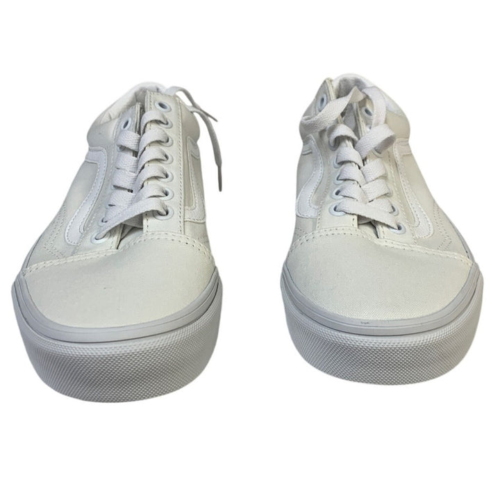Vans Womens Size 8.5 White Old Skool Sneaker Lace Up Round Toe Low Top Shoes