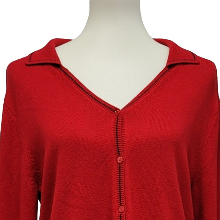 Emma James Womens Medium Acrylic Cotton Long Sleeve Button Up Cardigan Sweater