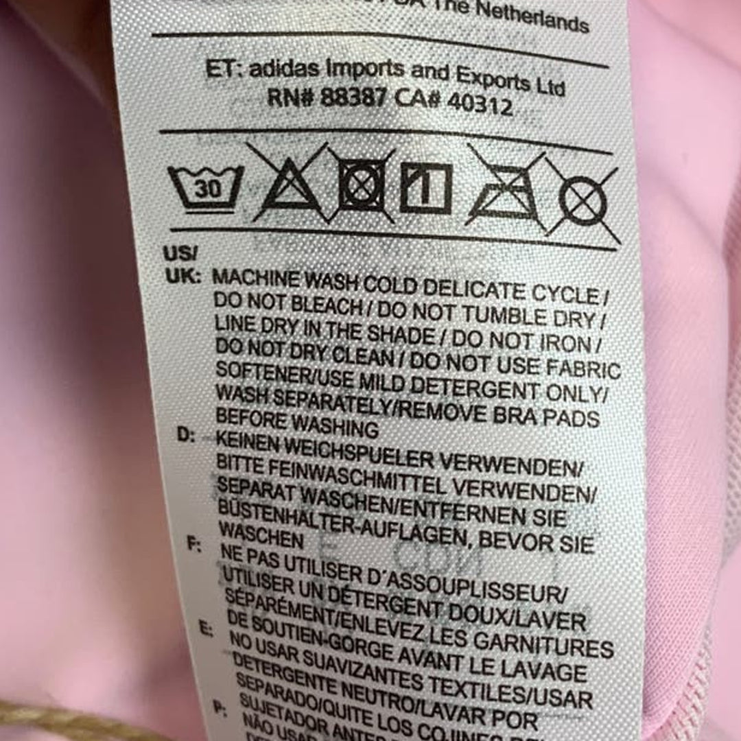 New Adidas Small 36AC Pink Medium Support Removeable Pads Training Sports Bra