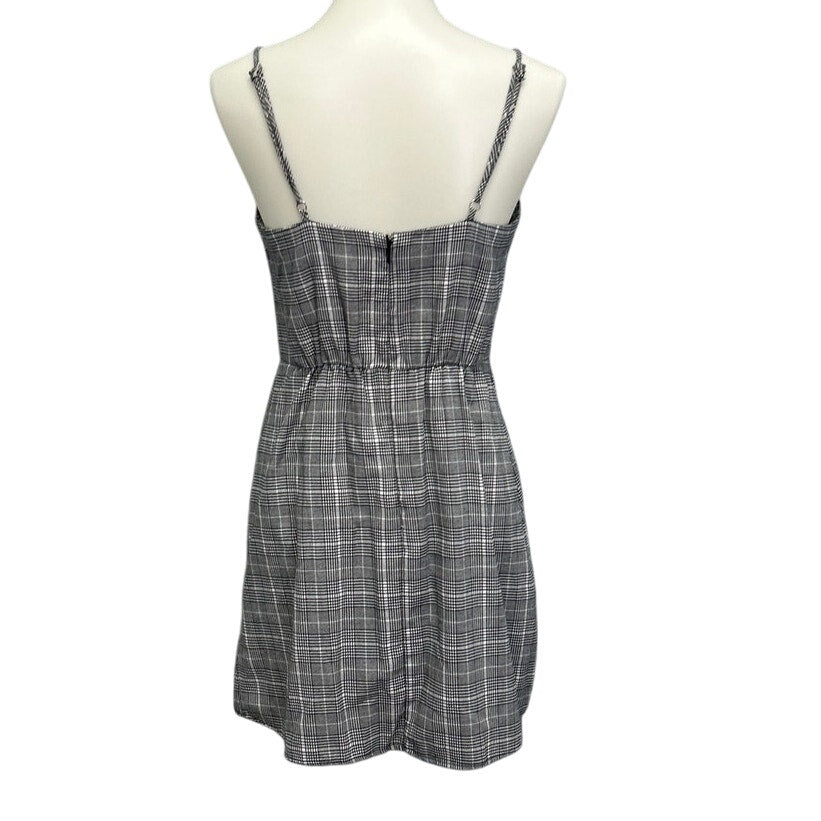 Wild Fable Womens Small Faux Corset Houndstooth Plaid Spaghetti Strap Dress