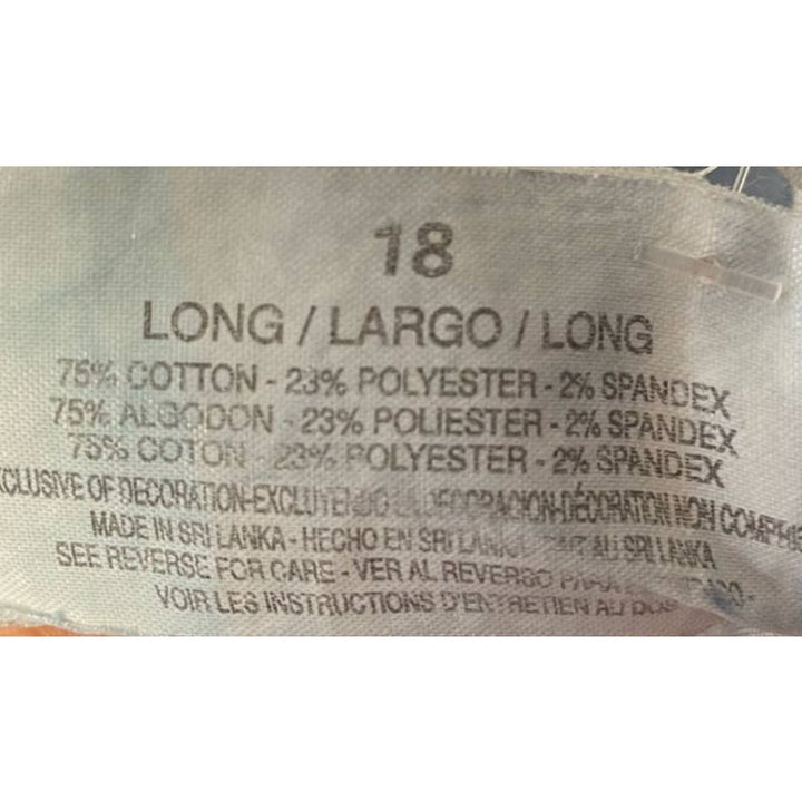 Gloria Vanderbilt 18 Long Stretch Cotton Tapered Leg Denim Blue Jeans 32 Inseam