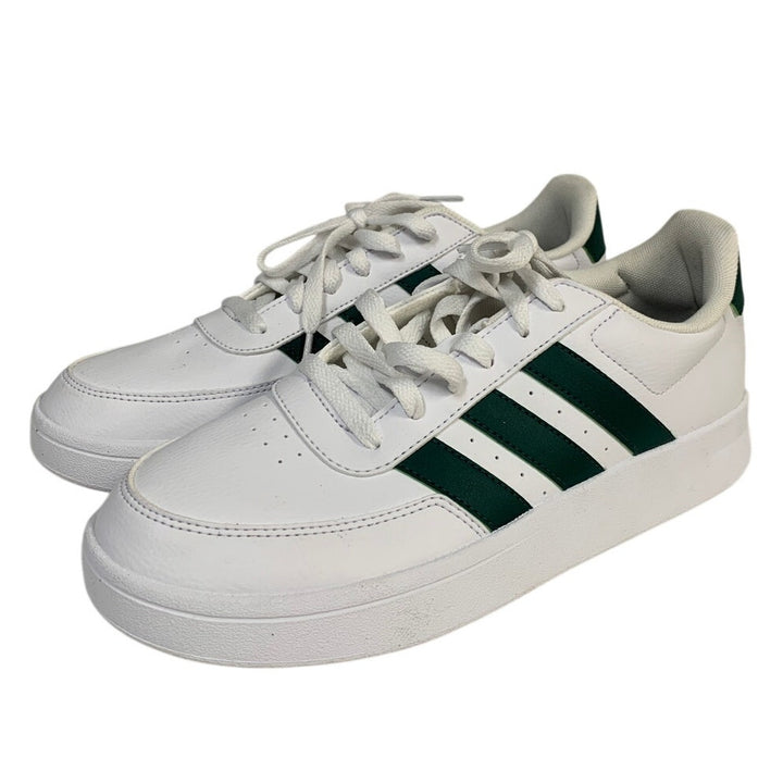 Adidas Mens Size 8 White Green Sneakers Lace Up Low Top Breaknet 2.0 Shoes