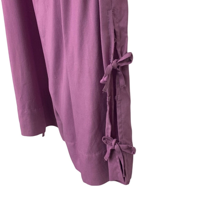 New American Eagle Womens Medium Wide Leg Side Tie Bows Pull On Flowy Pants