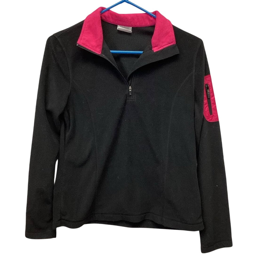Danskin Now Womens Small Long Sleeve 100% Polyester 1/4 Zip Pullover Arm Pocket