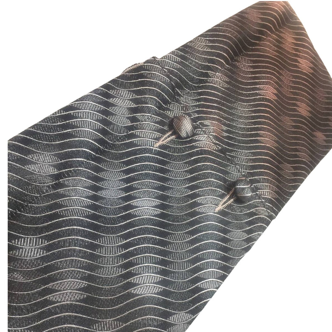 Handmade Upcycled Tuxedo Bow Tie Vest Clutch Handbag Purse Black Silver Waves
