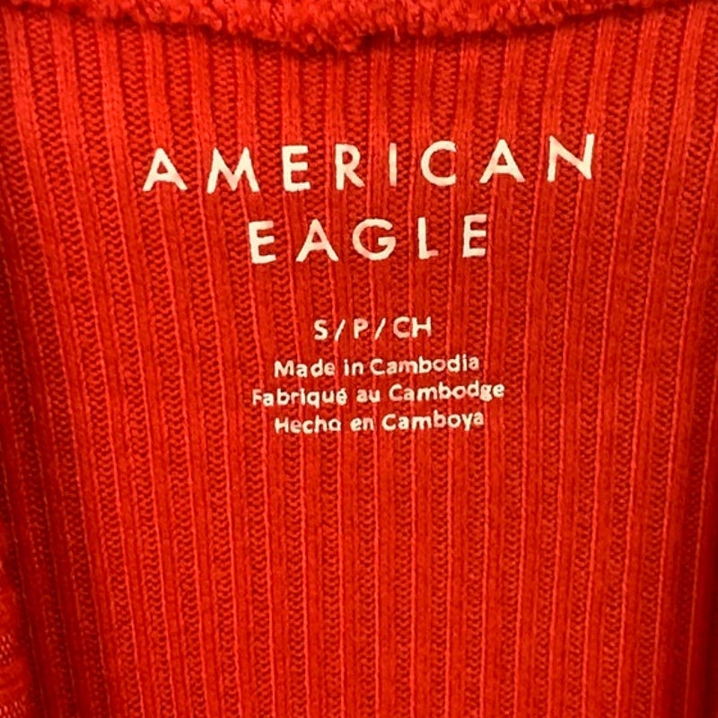 2 New American Eagle Womens Small Sleeveless Long Sleeve Button Ribbed Sweaters
