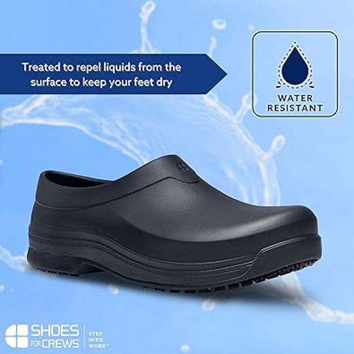 Shoes for Crews Radium Mens Size 12 Black Slip Water Resistant Work Clogs Shoes